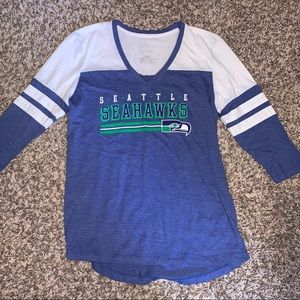 Seattle Seahawks 3/4 Sleeve V-Neck Shirt